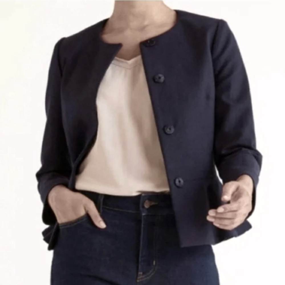 Peace of Cloth Panticular Black Office Work Blazer Jacket Size 6